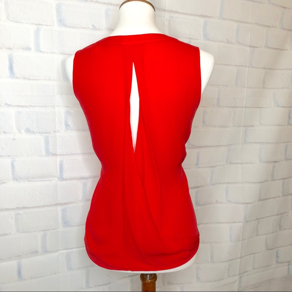 P A R K E R : Red Silk Wrap Top - image 3